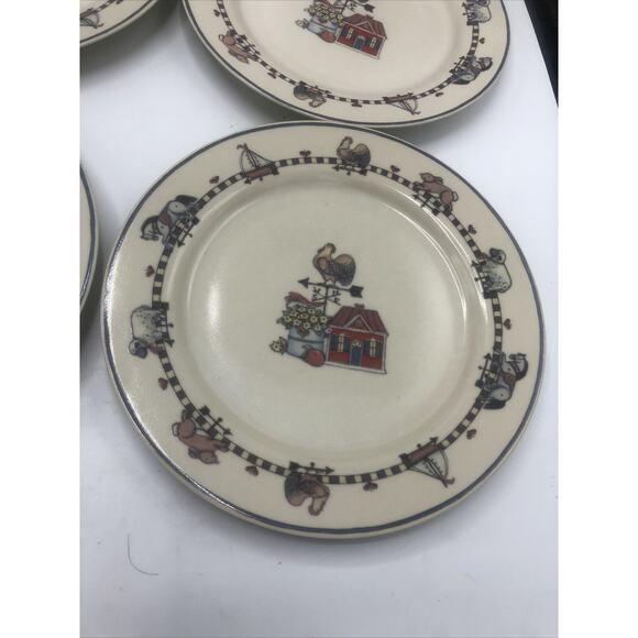 6 International Tableworks Windy Hill by Susan Winget 7.5" Luncheon Plates SET - Picture 7 of 10